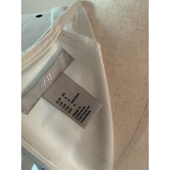 H&M white pokedot  dress size 4 - Picture 3 of 5